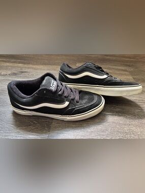 Vans Black and White Low-Top Skate Sneakers
